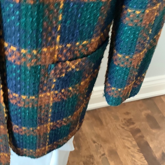 Vintage Chanel style Green and Brown Plaid jacket - Picture 3 of 5